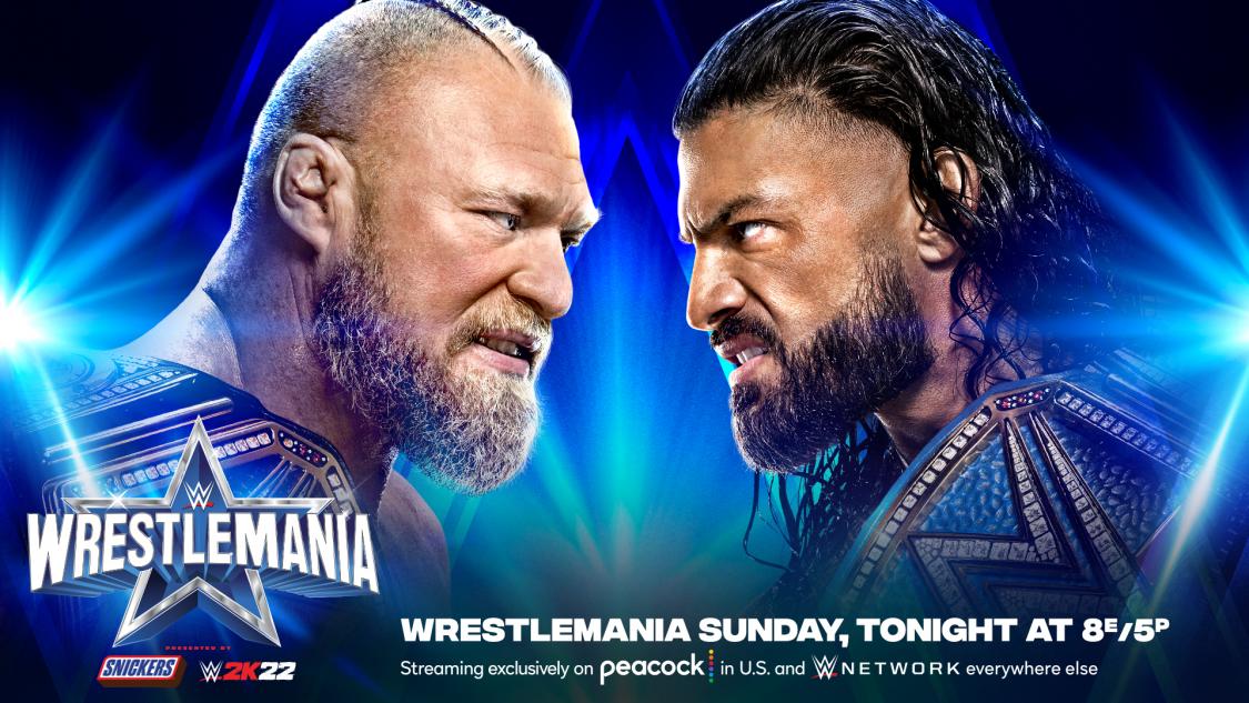 Read more about the article WrestleMania 38 Night Two Results. Brock Lesnar vs. Roman Reigns. WWE/Universal Championship Unification Match.